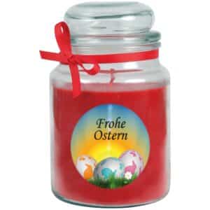HS Candle Duftkerze & Glas Frohe Ostern Bonbon Ø10 cm Rose Ostereier