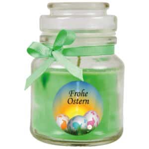 HS Candle Duftkerze & Glas Frohe Ostern Bonbon Ø7 cm Coconut Limes Ostereier