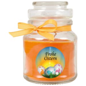 HS Candle Duftkerze & Glas Frohe Ostern Bonbon Ø7 cm Honigmelone Ostereier