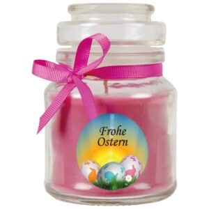 HS Candle Duftkerze & Glas Frohe Ostern Bonbon Ø7 cm Lavendel Ostereier