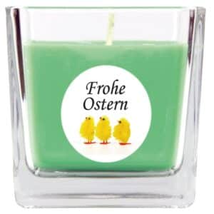 HS Candle Duftkerze & Glas Frohe Ostern Viereck 8 x 7