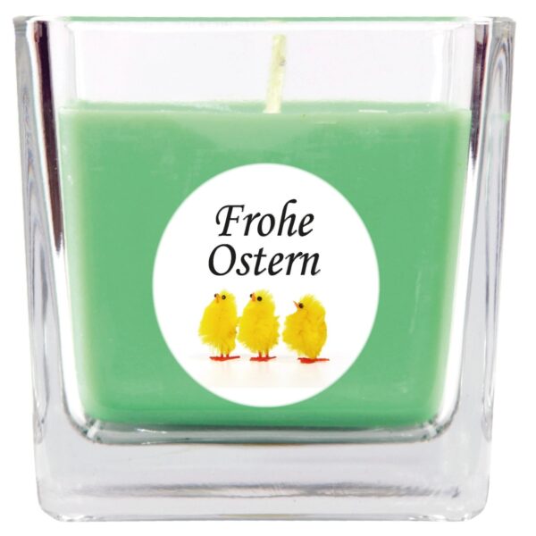 HS Candle Duftkerze & Glas Frohe Ostern Viereck 8 x 7