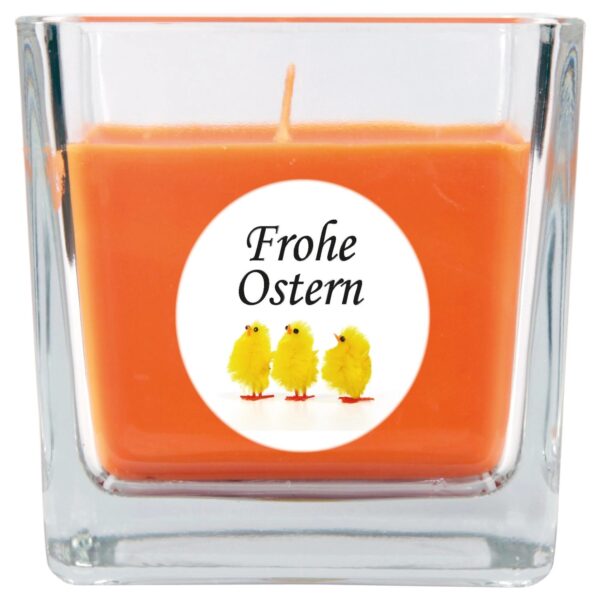 HS Candle Duftkerze & Glas Frohe Ostern Viereck 8 x 7