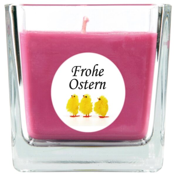 HS Candle Duftkerze & Glas Frohe Ostern Viereck 8 x 7