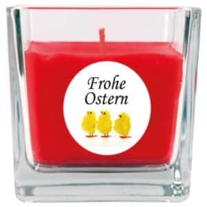 HS Candle Duftkerze & Glas Frohe Ostern Viereck 8 x 7