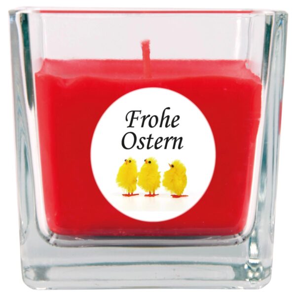 HS Candle Duftkerze & Glas Frohe Ostern Viereck 8 x 7