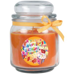 HS Candle Duftkerze & Glas Geburtstag Honigmelone Orange