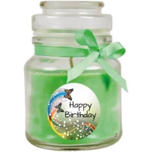 HS Candle Duftkerze & Glas Geburtstag Kokos Grün