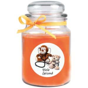 HS Candle Duftkerze & Glas Genesung Honigmelone Orange