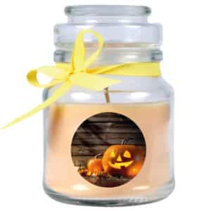 HS Candle Duftkerze & Glas Halloween Creme Bonbon 30h