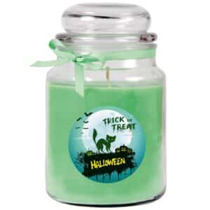 HS Candle Duftkerze & Glas Halloween Grün Bonbon 110h