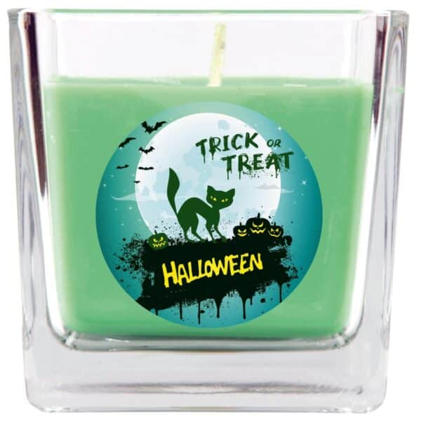 HS Candle Duftkerze & Glas Halloween Grün Bonbon 50h
