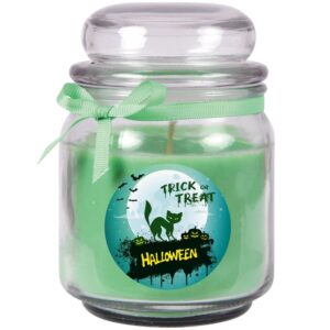 HS Candle Duftkerze & Glas Halloween Grün Bonbon 70h