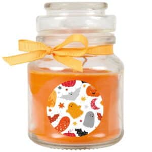 HS Candle Duftkerze & Glas Halloween Orange Bonbon 30h
