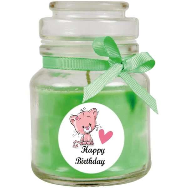 HS Candle Duftkerze & Glas Happy Birthday Bonbon Coconut Katze Limes