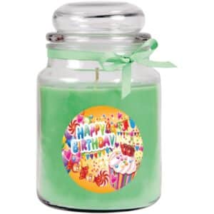 HS Candle Duftkerze & Glas Happy Birthday Bonbon Coconut Limes Cupcake