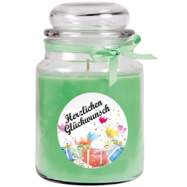 HS Candle Duftkerze & Glas Happy Birthday Bonbon Geschenke Coconut Limes