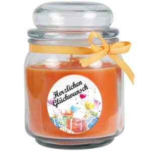 HS Candle Duftkerze & Glas Happy Birthday Bonbon Geschenke Honigmelone