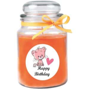 HS Candle Duftkerze & Glas Happy Birthday Bonbon Honigmelone Katze
