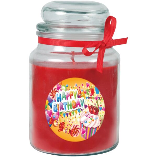 HS Candle Duftkerze & Glas Happy Birthday Bonbon Rose Cupcake