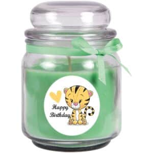 HS Candle Duftkerze & Glas Happy Birthday Bonbon Tiger Coconut Limes