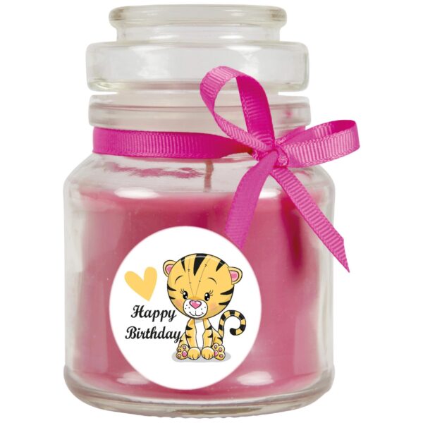 HS Candle Duftkerze & Glas Happy Birthday Bonbon Tiger Lavendel