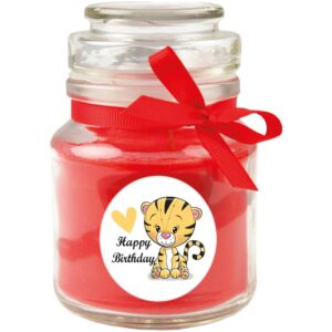 HS Candle Duftkerze & Glas Happy Birthday Bonbon Tiger Rose