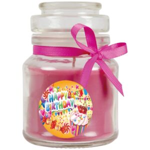 HS Candle Duftkerze & Glas Happy Birthday Cupcake Lavendel