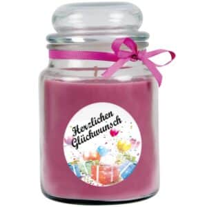 HS Candle Duftkerze & Glas Happy Birthday Geschenke Lavendel