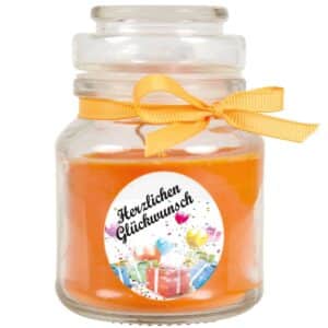 HS Candle Duftkerze & Glas Happy Birthday Honigmelone Geschenke