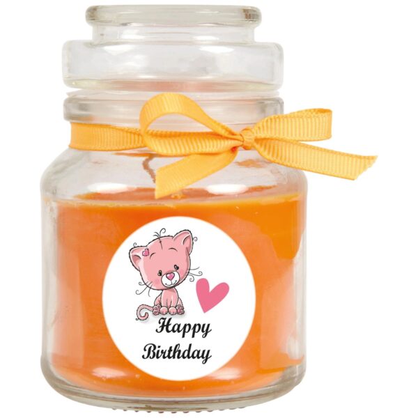 HS Candle Duftkerze & Glas Happy Birthday Honigmelone Katze