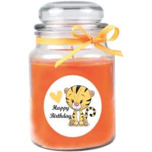 HS Candle Duftkerze & Glas Happy Birthday Honigmelone Tiger