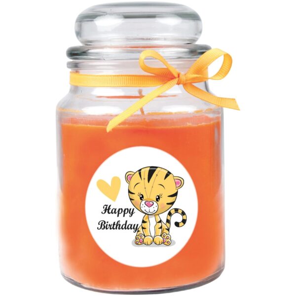 HS Candle Duftkerze & Glas Happy Birthday Honigmelone Tiger
