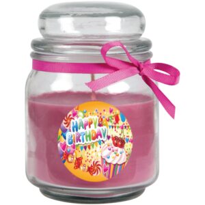 HS Candle Duftkerze & Glas Happy Birthday Lavendel Cupcake