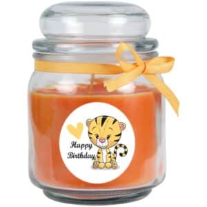 HS Candle Duftkerze & Glas Happy Birthday Tiger Honigmelone