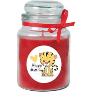 HS Candle Duftkerze & Glas Happy Birthday Tiger Rose
