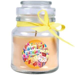 HS Candle Duftkerze & Glas Happy Birthday Vanille Cupcake