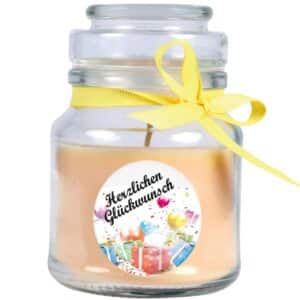 HS Candle Duftkerze & Glas Happy Birthday Vanille Geschenke