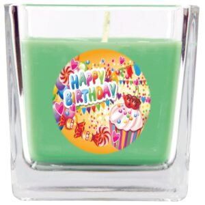 HS Candle Duftkerze & Glas Happy Birthday Viereck Coconut Limes Cupcake