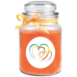 HS Candle Duftkerze & Glas Herzen Honigmelone Orange