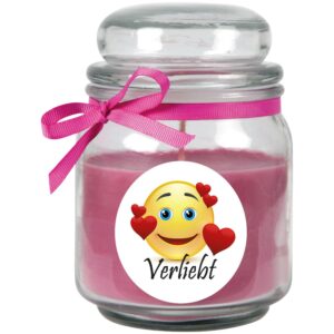 HS Candle Duftkerze & Glas Herzen Lavendel Lila