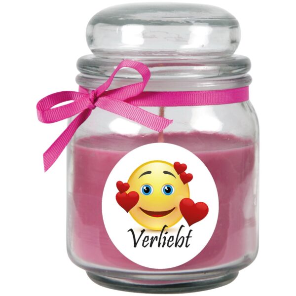 HS Candle Duftkerze & Glas Herzen Lavendel Lila