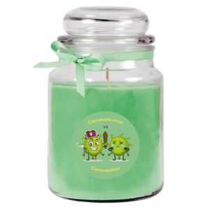 HS Candle Duftkerze & Glas Karneval Grün Bonbon 110h