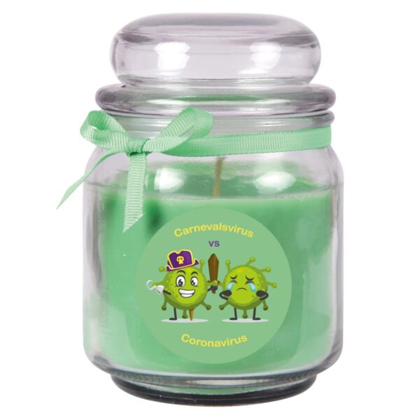 HS Candle Duftkerze & Glas Karneval Grün Bonbon 70h
