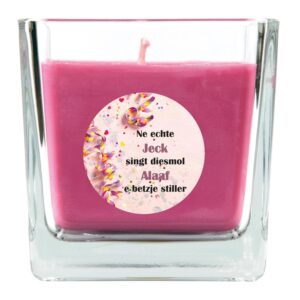 HS Candle Duftkerze & Glas Karneval Lila Viereck 50h