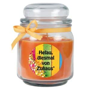 HS Candle Duftkerze & Glas Karneval Orange Bonbon 70h