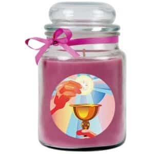 HS Candle Duftkerze & Glas Kommunion Lavendel Lila