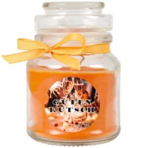 HS Candle Duftkerze & Glas Neujahr Orange Bonbon 30h