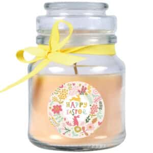 HS Candle Duftkerze & Glas Ostern Creme Bonbon 30h Happy Easter Blumen