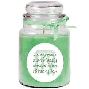 HS Candle Duftkerze & Glas Sternzeichen Coconut Limes 110 Stunden Jungfrau